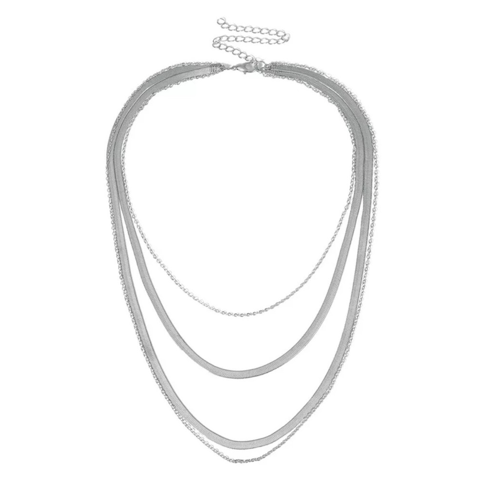✨✨Silver Snake Flat Layered Necklace ✨✨ - Picture 5 of 6